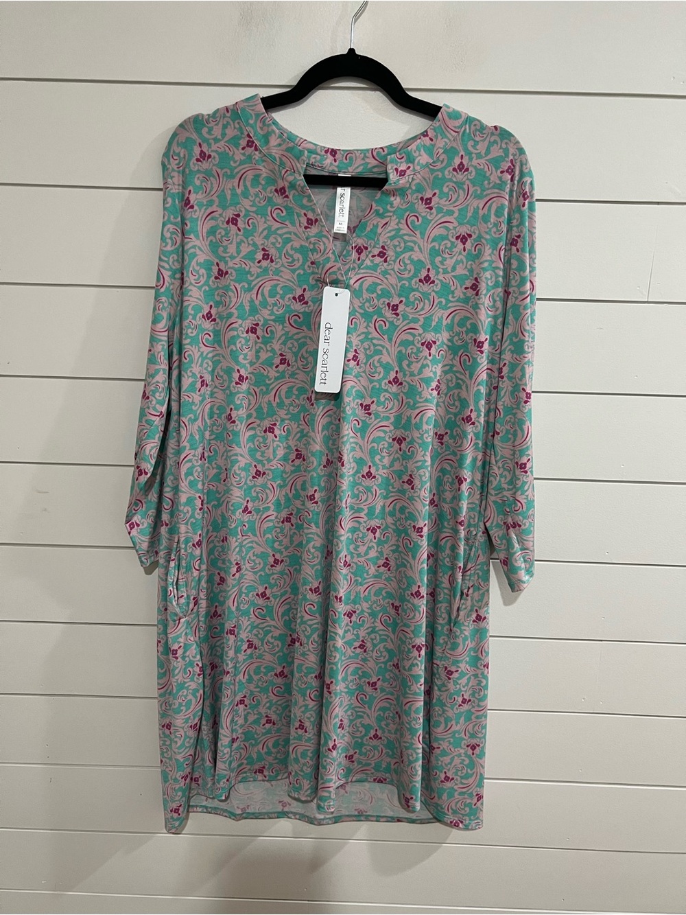 Dear Scarlett Mint and Pink Long Sleeve Floral Dress